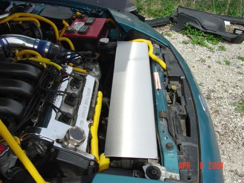 1993 Ford Probe - The engine bay features a chrome valve cover and bright yellow hoses, with a date stamp indicating April 18, 2008.