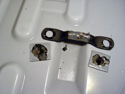 1983 Ford Bronco - This image shows a ground strap and its mounting points, not a 1983 Ford Bronco.