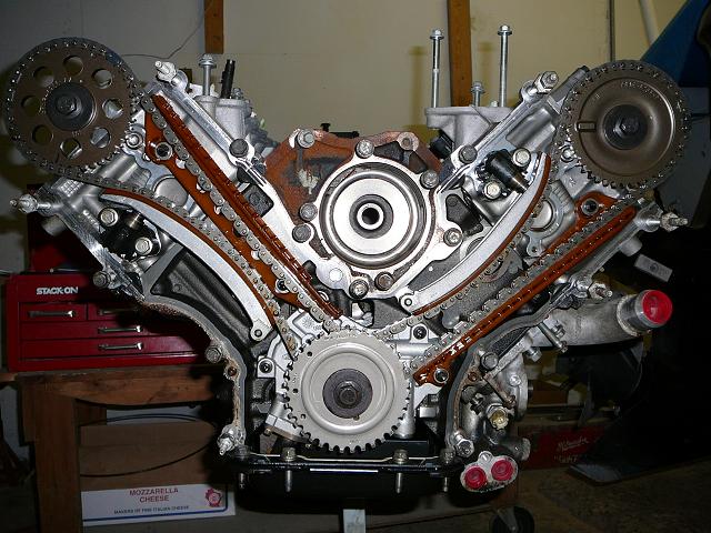 Engine timing chain and gears assembly