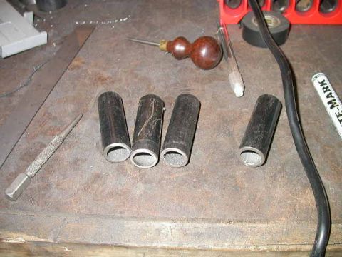 1990 Ford Bronco - Cut some spacers from 1/2" pipe.