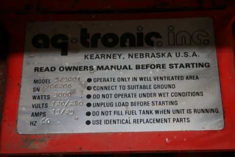 2003 Jeep TJ - This data plate from aq-tronic inc. lists model, serial number, electrical specifications, and safety warnings.