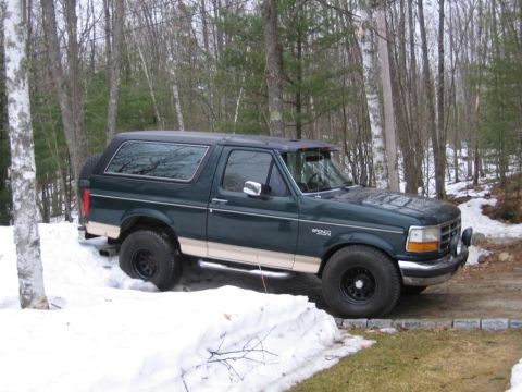 1993 Ford Bronco - Mounted up the 15x10 Black Steelies. I think they're a 3.5 or 3.75 backspacing.