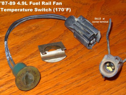 1983 Ford Bronco - Injector Cooling Fan Switch (170 degF) for '87-89 4.9L only STEMCO 431-5040 F170 89019A Below 170degreesF, it's open (OFF); above, it's clo…