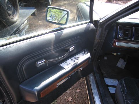 1991 Ford LTD Crown Victoria - Interior view of a car's driver side door panel, showing the armrest, window controls, and door handle.