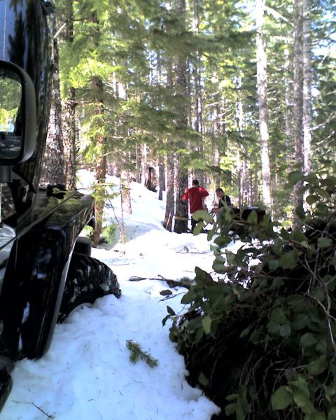 2005 Jeep Wrangler - Me, Cranium & Son, also Torx getting our line snatch block set up to pull Torx up on the trail