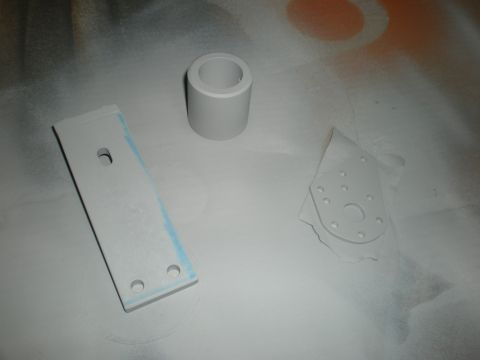 2007 Toyota Land Cruiser - These are the parts I fabed for my CB antenna mount. In gray primer.