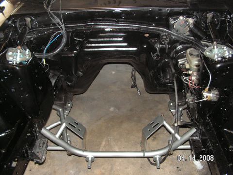 1988 Ford Mustang - Aftermarket subframe connectors and brake system components are visible in this engine bay.