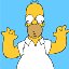1994 Ford Bronco - A cartoon depiction of Homer Simpson against a blue background.