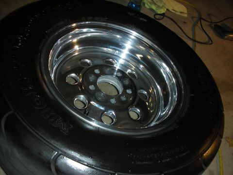 1992 Ford Crown Victoria - Close-up of a shiny chrome wheel and tire, likely for a custom build or restoration project.