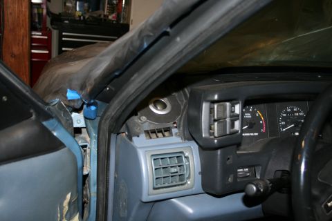 1990 Ford Mustang - Interior view of a 1990 Ford Mustang, showing the dashboard, steering wheel, and instrument cluster.