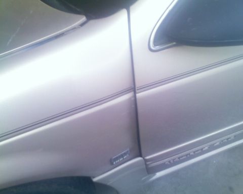 1991 Ford Taurus - A close-up view of a car's side, revealing a pinstripe and a 'DOHC' badge on the door.