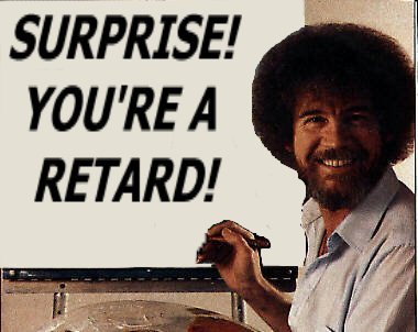 1992 Ford Mustang - Internet joke image of a smiling man with curly hair holding a paintbrush beside a blank canvas, overlaid with large block text. No vehicle…