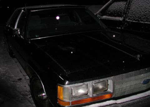 1988 Ford Crown Victoria LTD - Outside - Front Right at night in snow