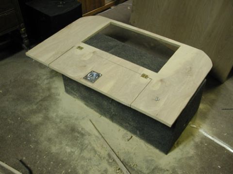 1988 Ford Crown Victoria LTD - put ring/handle and hinges on for compartment door.