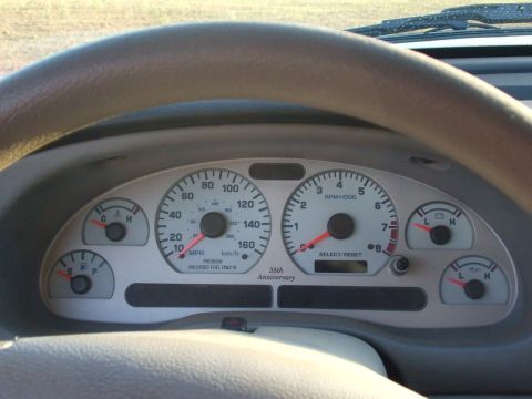 1999 Ford Mustang - Dashboard gauges of a 1999 Ford Mustang, noting the 35th Anniversary edition.