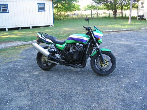 1981 Kawasaki Bayou - at the cabin looking mean and green