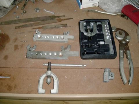 1984 Ford Bronco - JEG's tool kit, some old tools, clamps, files, etc.