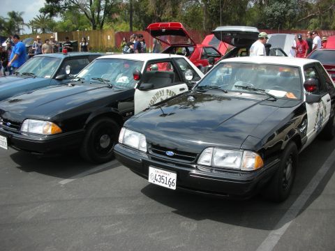 1992 Ford Crown Victoria - This police car, likely a Ford Mustang, is parked in a lot with other vehicles. The registry claims it is a 1992 Ford Crown Victoria, but t…