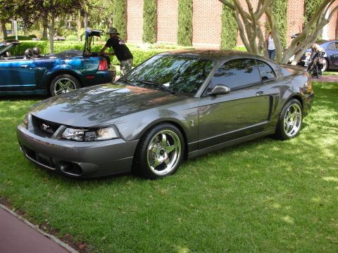 1992 Ford Crown Victoria - A gray coupe with chrome wheels is parked on the grass, with another convertible in the background.