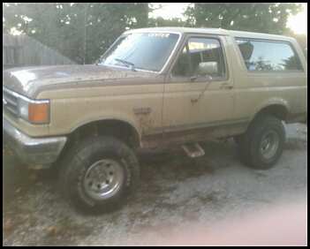 1990 Ford Bronco - A little dirtier, after playing in the mud on my birthday (late December). Tried to cross a 6' deep puddle that turned out to be a 3 and a…
