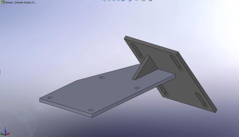 1995 Ford Bronco - A gray metal bracket with a triangular support and multiple mounting holes is shown in a 3D rendering.
