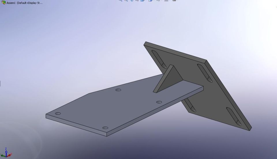 Gray metal bracket with multiple mounting holes