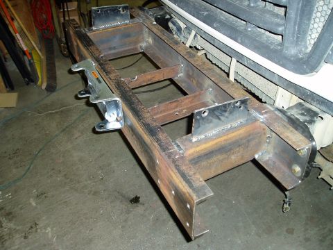 2000 Ford E350 - A custom steel bumper assembly is shown, with visible welding and mounting brackets.