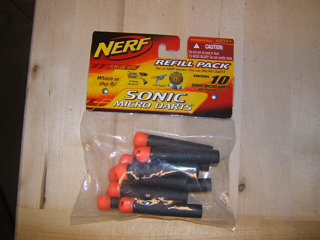 Package of 10 Nerf Sonic Micro Darts with orange tips