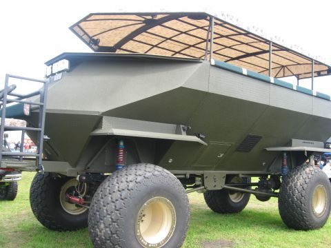 1979 Ford Bronco - This custom off-road vehicle features oversized tires and a unique canopy structure.