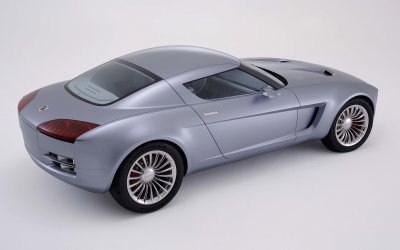 2004 Mercury Messenger - This silver coupe concept car is shown from the rear three-quarter angle.