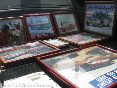 1968 Ford Mustang - Collection of framed photographs cars and individuals, likely from a car enthusiast's album.