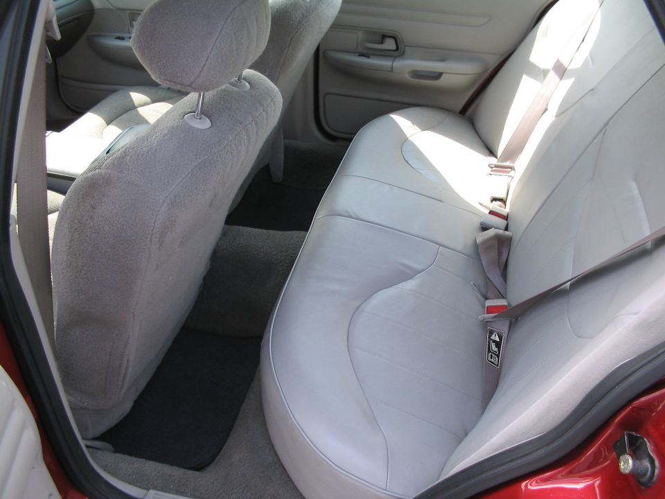 Interior rear seats of a 2001 Ford Crown Victoria