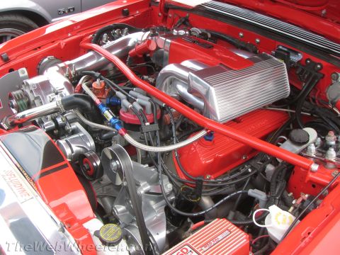 1968 Ford Mustang - Customized engine bay a supercharger and polished components.