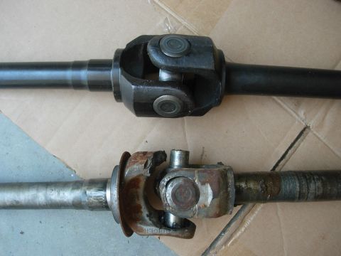 1995 Ford Bronco - Comparison of a new driveshaft with a used and corroded one.