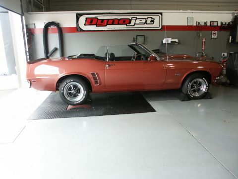 2001 Mercury Grand Marquis - Orange 1969 Ford Mustang convertible undergoing testing on a dynamometer.