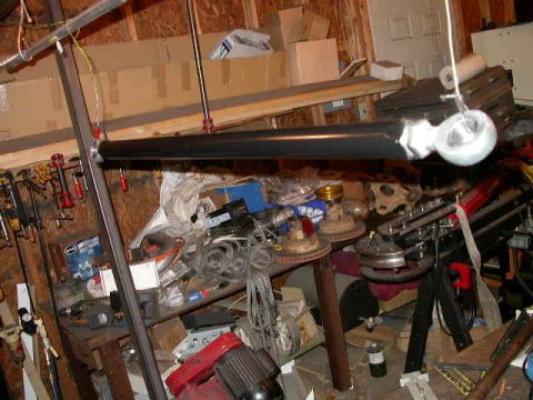 1990 Ford Bronco - Trac bar fabbed and painted. It's 36 3/8" center to center if I recall.