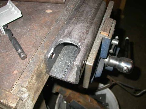1990 Ford Bronco - Sawed out the bottom of the hole.