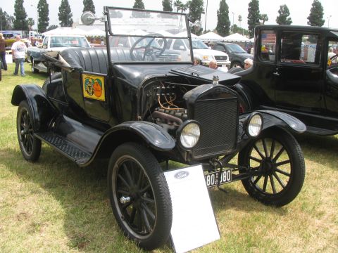 1968 Ford Mustang - Photograph of a vintage Ford Model T roadster at a car show, not a technical document.