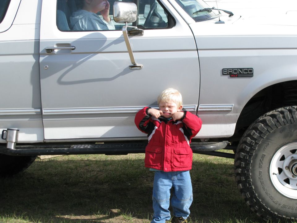 Little man putting his game face on