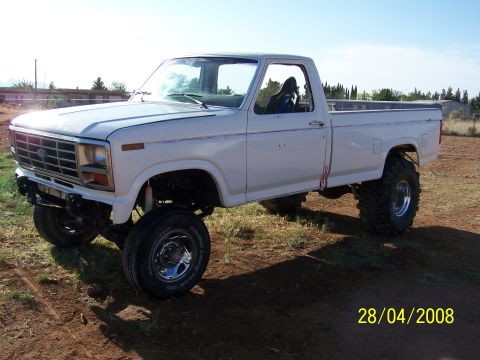 1995 Ford Bronco - This lifted pickup truck is not a 1995 Ford Bronco, but appears to be from the early 1980s.