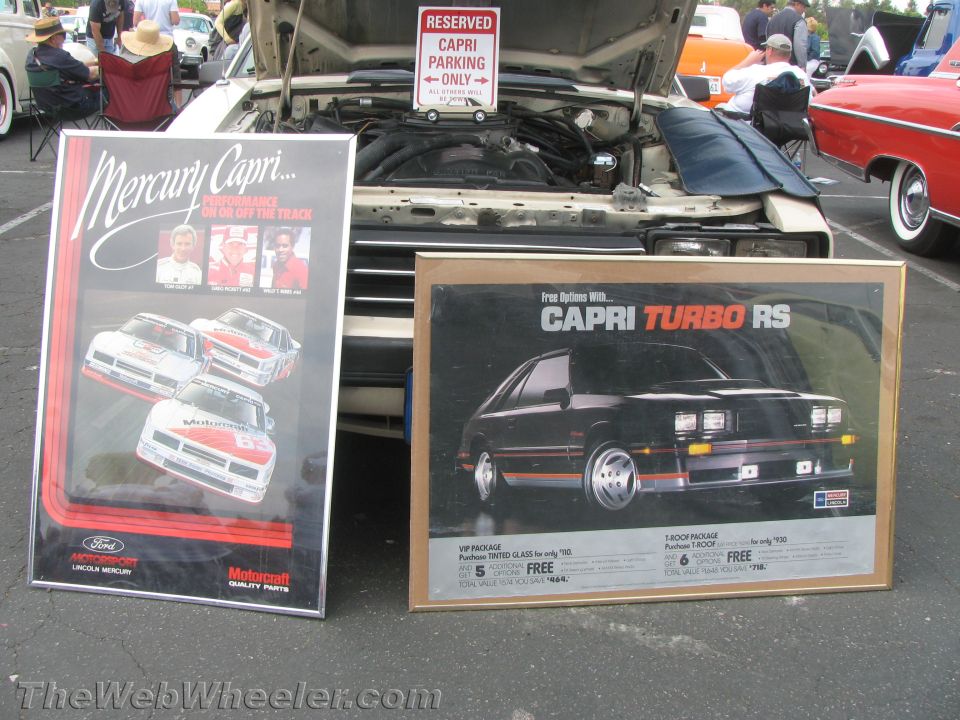 Framed Mercury Capri dealer advertising posters
