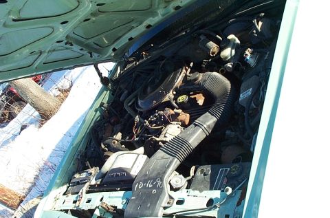 2001 Ford Crown Victoria - The engine compartment of a car is shown with various components and hoses.