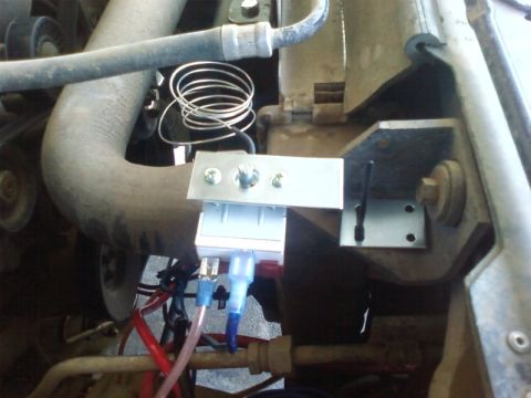 1995 Ford Bronco - Temp location for the temp switch. I waterproof box is to come.