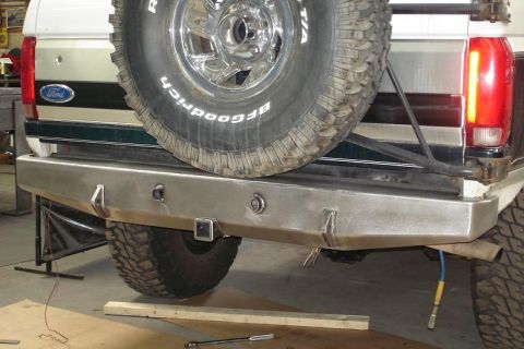 1993 Ford Bronco - Close-up view of a rear bumper and spare tire.