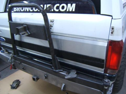 1993 Ford Bronco - Custom rear bumper and tire carrier installed on a 1993 Ford Bronco.