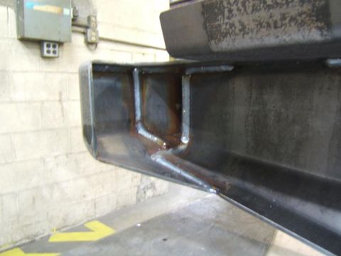 1993 Ford Bronco - Custom steel bumper fabrication detail, showing welds and structural supports.