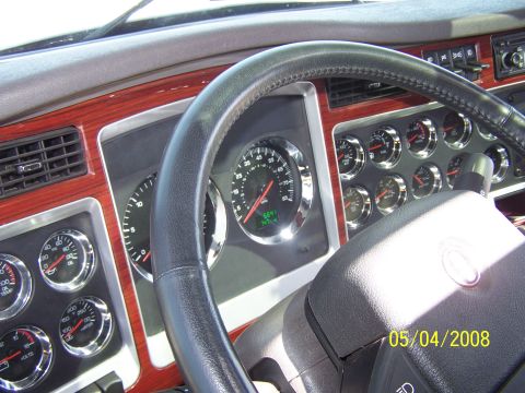 1972 Ford Ranchero - The interior of a truck shows a dashboard with various gauges and a steering wheel, dated May 4, 2008.