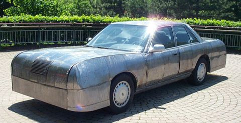 2001 Ford Crown Victoria - This car has been modified with custom metal body panels, obscuring its original make and model.