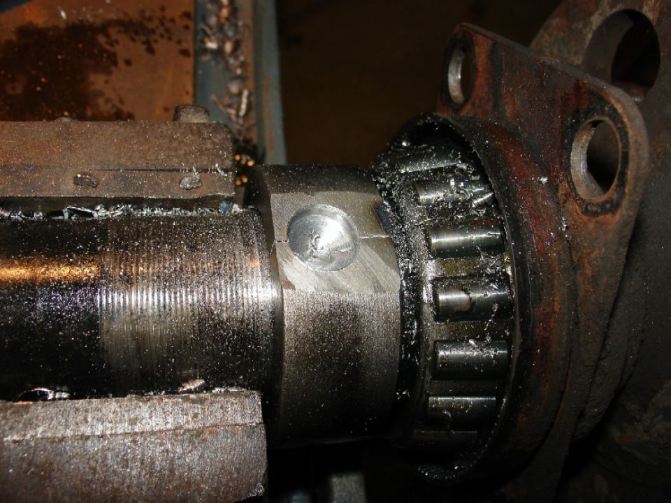 a couple blows with a chisel and the collar split.