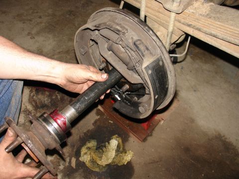 1978 Ford Bronco - Insalled axles with the new bearings pressed on.